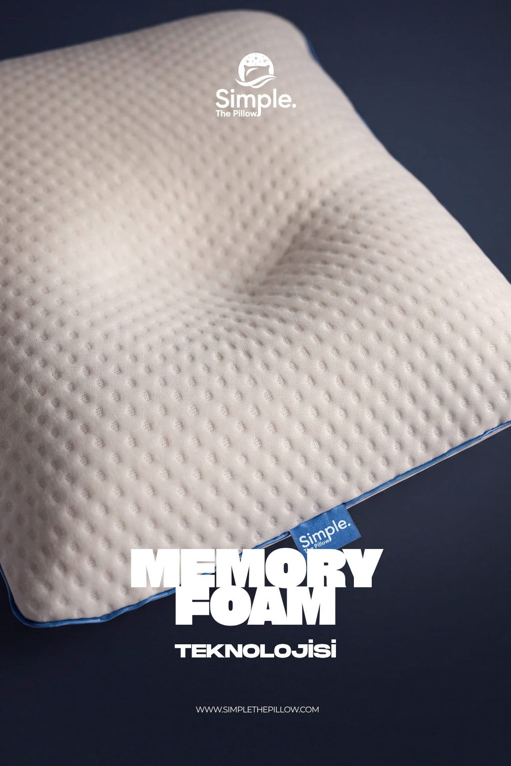 Visco Ortopedik Klasik Uyku Yastığı Memory Foam Hafızalı Yastık 60x40x15 cm