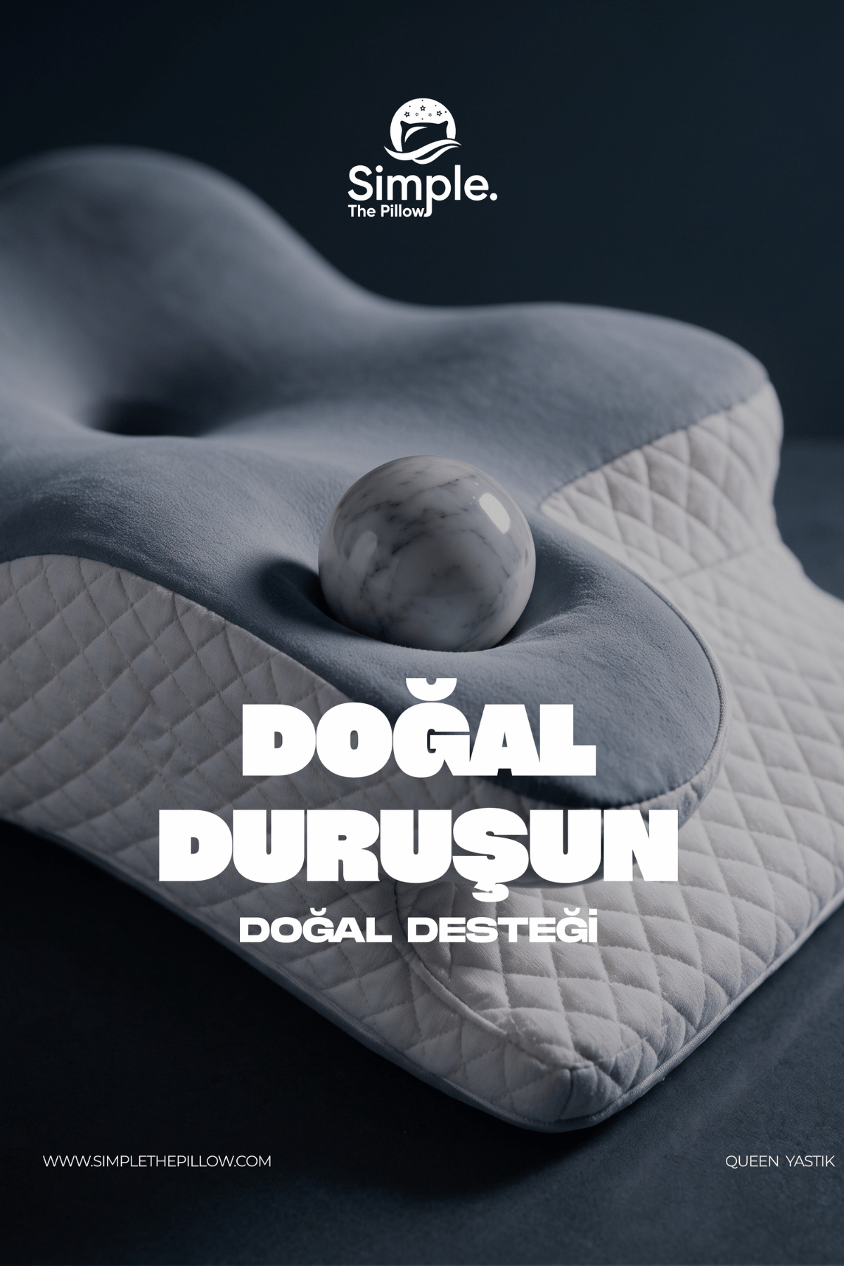 Visco Queen Servikal Boyun Destekli Yastık Mega Boy 70 × 40 × 14 cm
