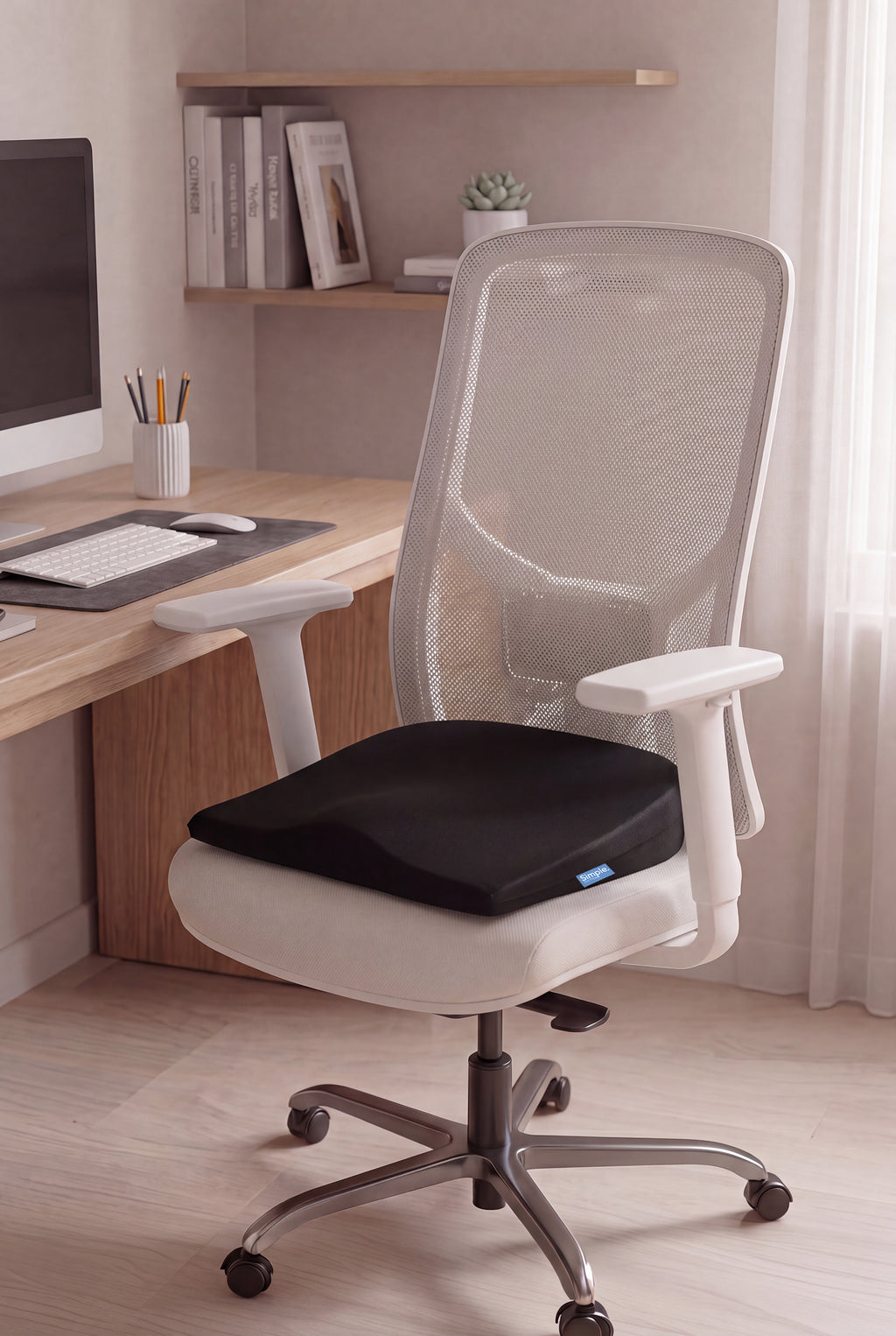 Visco Ortopedik Anatomik Oturma Minderi | Ergonomik Basınç Azaltıcı Destek Yastığı | 42 × 40 × 9/2 cm