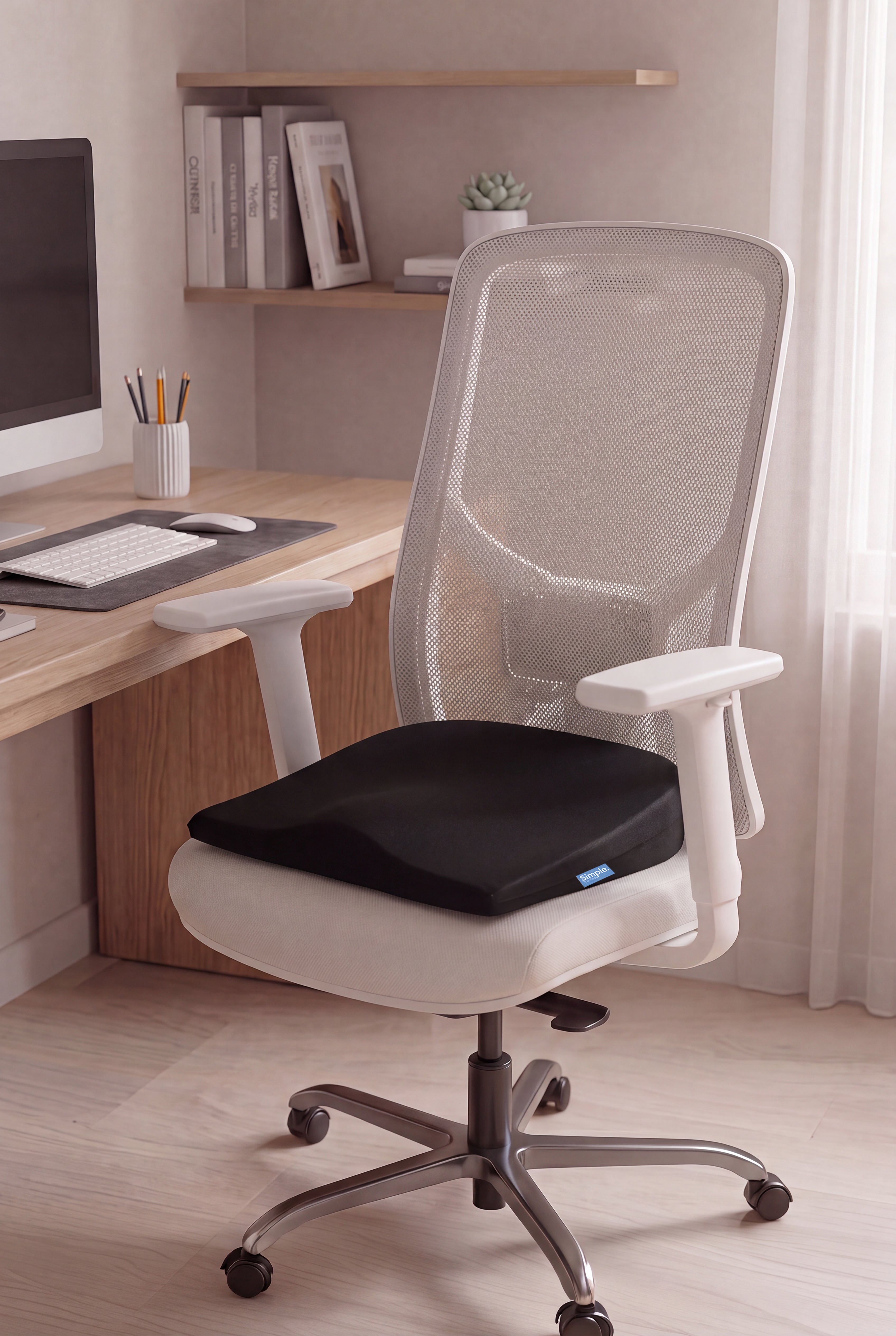 Visco Ortopedik Anatomik Oturma Minderi | Ergonomik Basınç Azaltıcı Destek Yastığı | 42 × 40 × 9/2 cm
