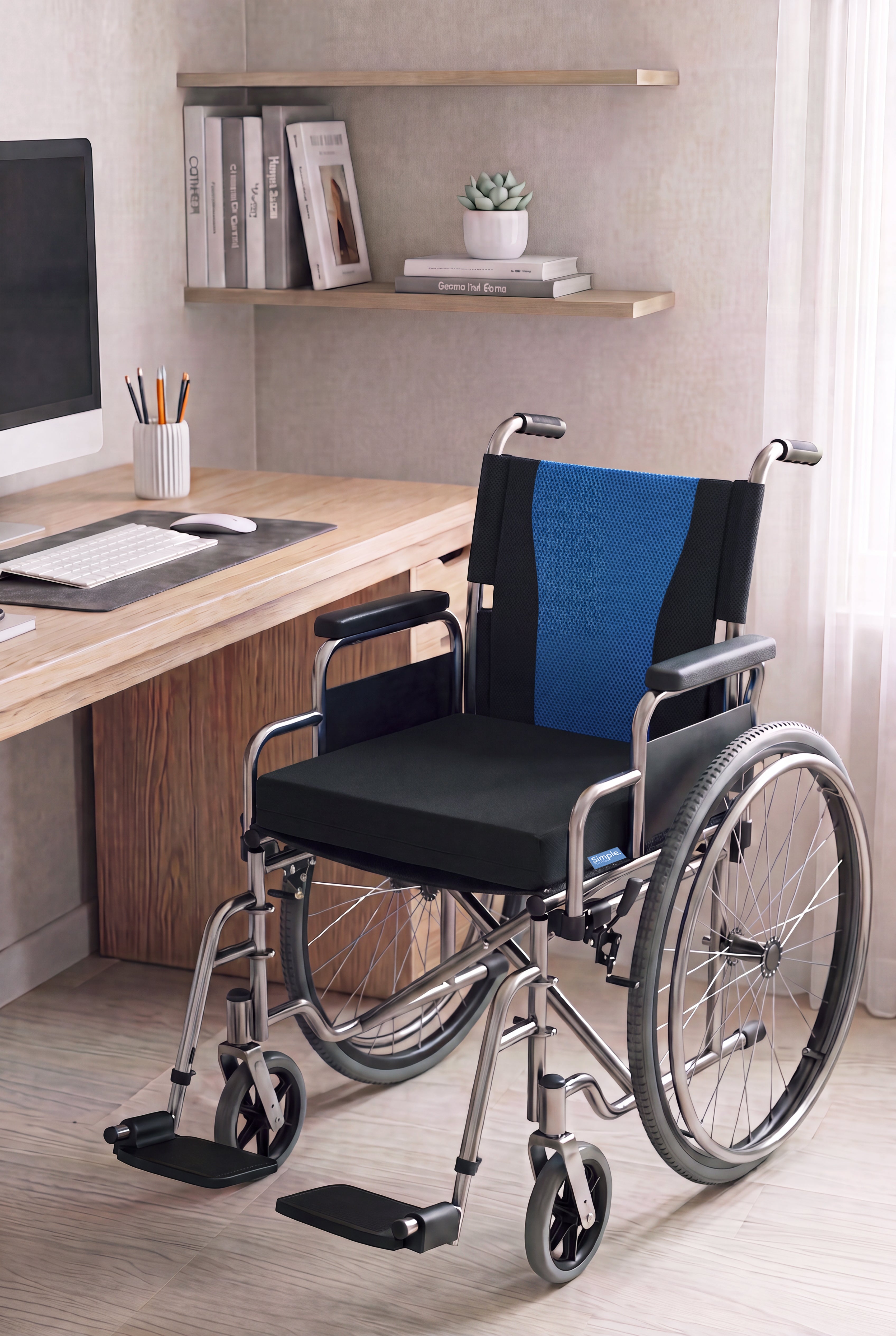 Visco Tekerlekli Sandalye Minderi Sandalye Oturma Minderi Visco Foam Minder 45x43x7