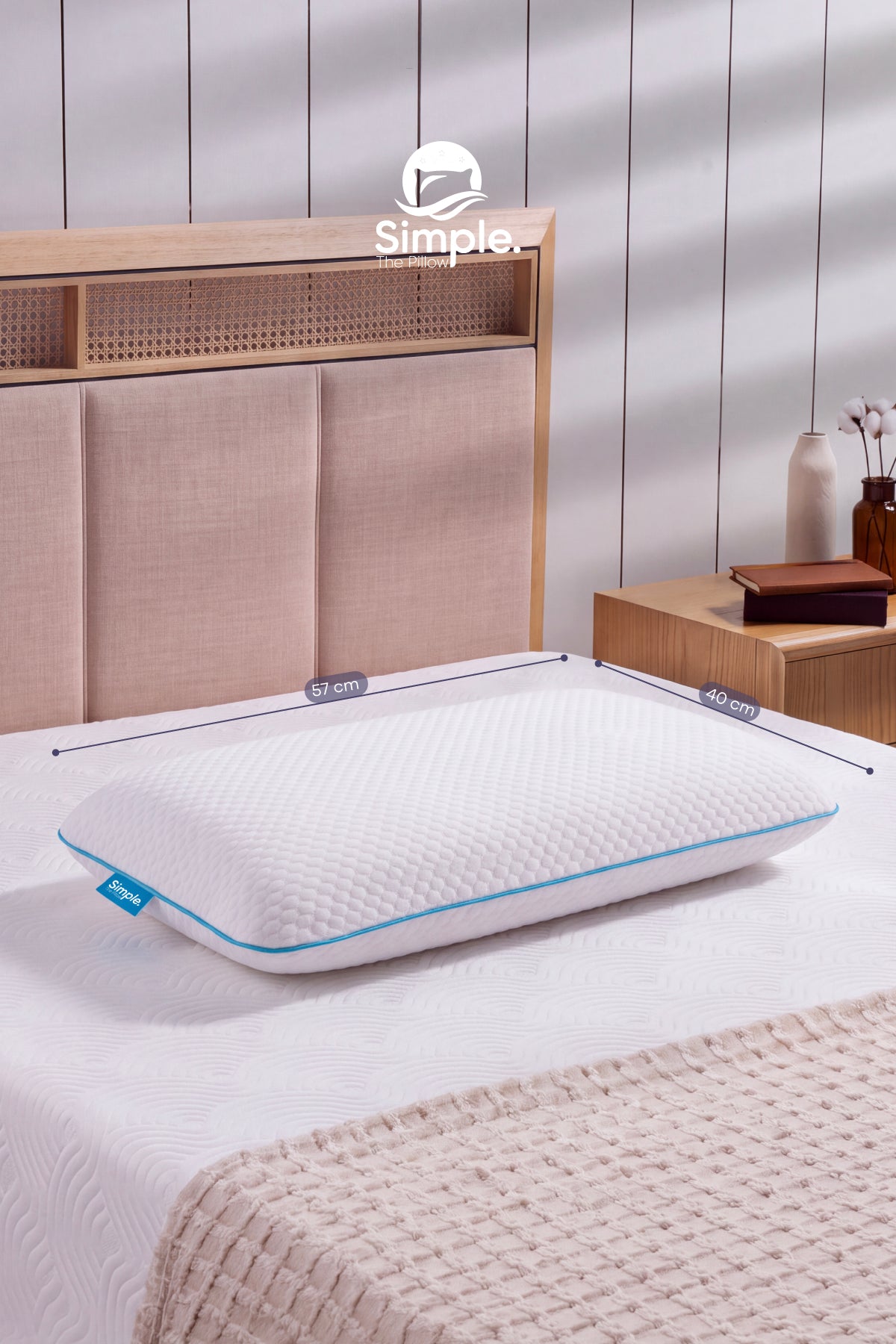 Visco Ortopedik Klasik Uyku Yastığı Memory Foam Hafızalı Yastık 60x40x15 cm