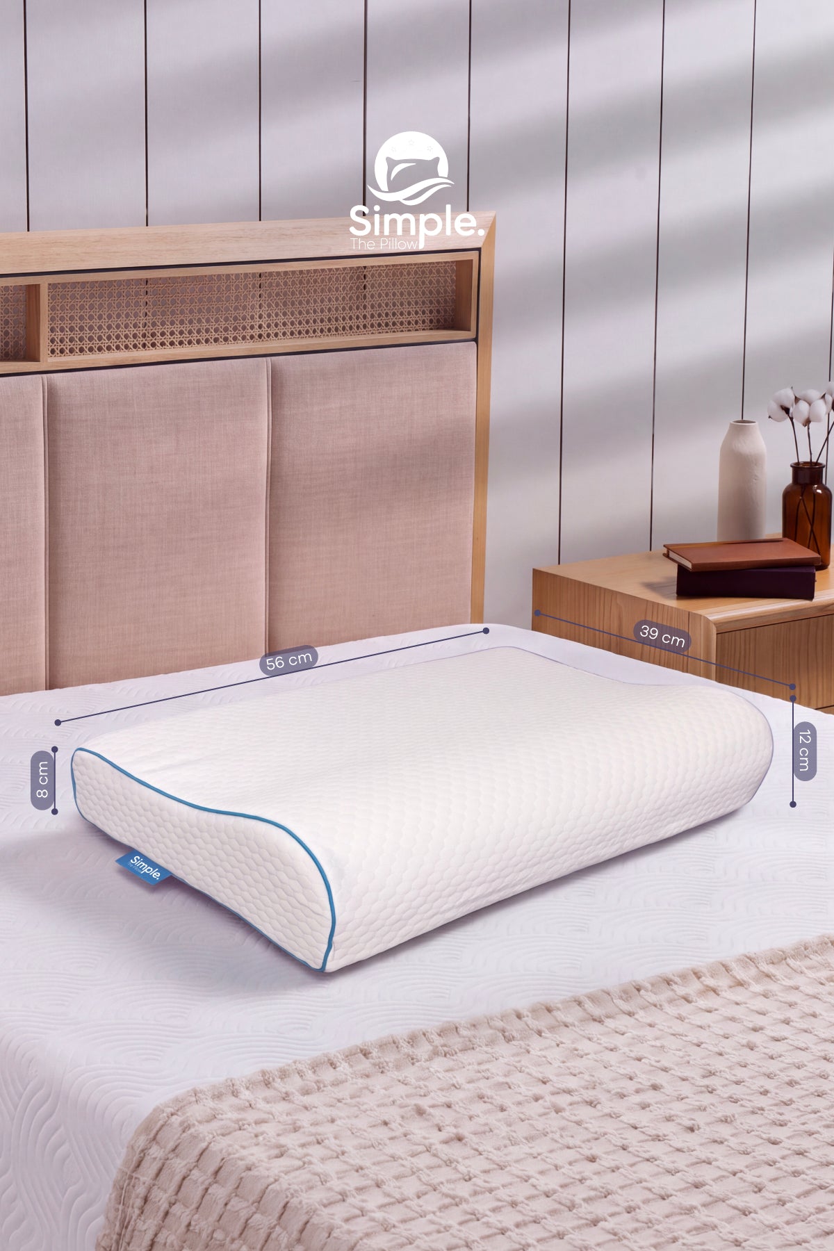 Visco Boyun Destekli Ortopedik Yastık 60x40 cm | Boyun Fıtığı, Boyun Düzleşmesi ve Boyun Ağrıları İçin